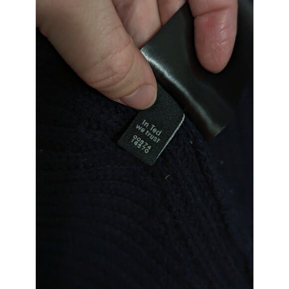 Ted Baker Cashmere Wool Open Knit Cardigan Sweater Womens XSmall Chunky Black - Picture 5 of 6